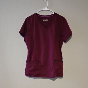 Healing Hands Purple Label Scrub Set – Wine, Size L (L Top & M Pants)